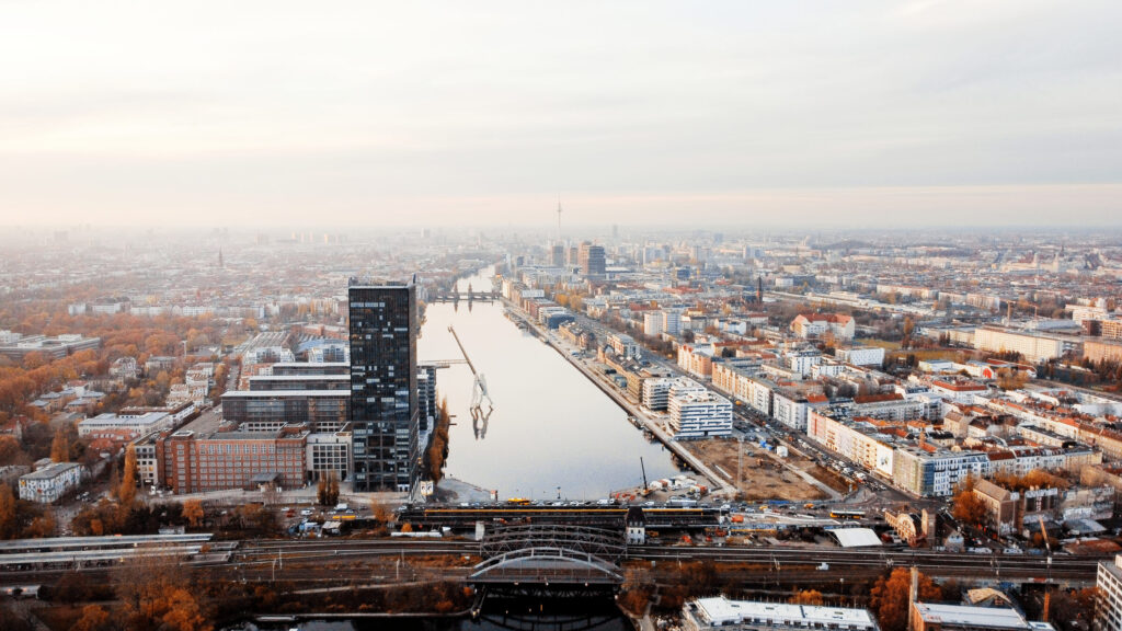 Aerial drone view berlin germany — Alemanha