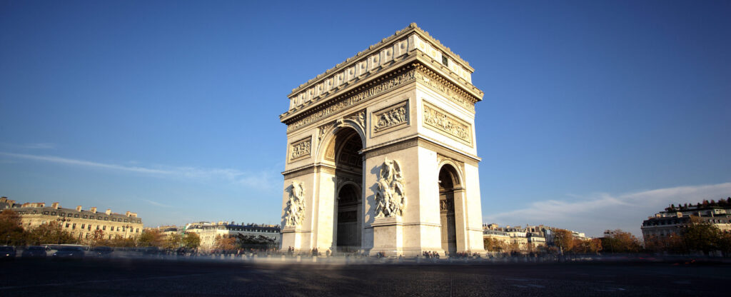 Panoramic view arc de triomphe paris france — França