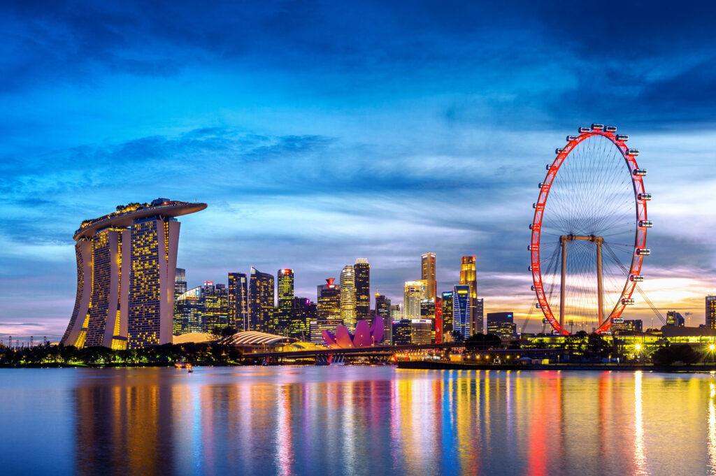 Singapore cityscape twilight — Singapura