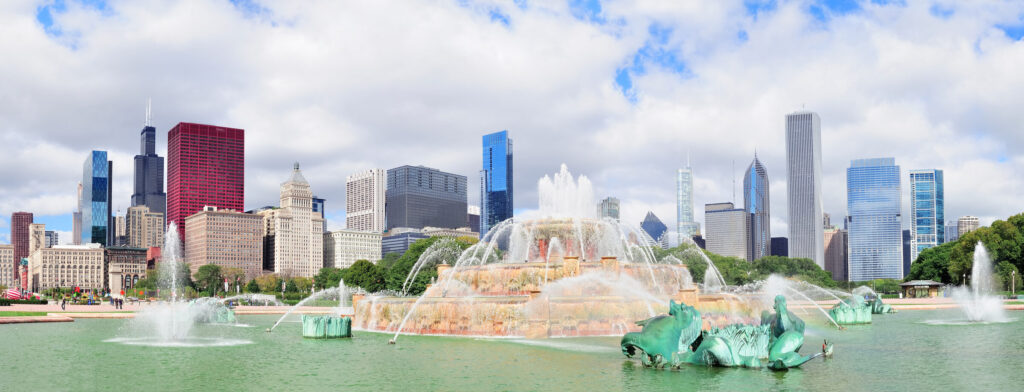 Chicago skyline with buckingham fountain — Estados Unidos
